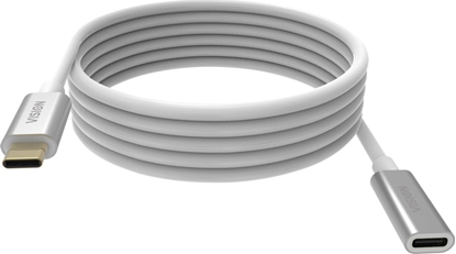 Picture of Vision VISION Professional installationstaugliches USB-C-Verlangerungskabel - 30 JAHRE GARANTIE - USB 3.2 Gen 1 5 Gbps - unterstutzt 3-A-Ladestrom - USB-C 3.2 (M) zu USB-C 3.2 (F) - Aussendurchmesser 4,5 mm - 22 + 30 AWG 2 m - Weiss