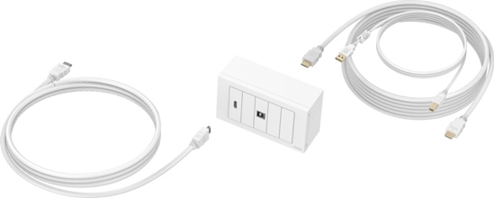 Picture of Vision VISION Techconnect Modulares AV-Panel mit Kabeln - LEBENSLANGE GARANTIE - 5 Meter Kabel - 4K bei 60 Hz - Einfaches Paket zur Installation von Touchpanel-Displays oder Projektoren - Enthalt britische Doppel-Gang-Aufputzdose und Doppel-Gang-Rahmen f