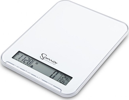 Picture of Waga kuchenna Sana Electronic kitchen scale, Large LCD display, Calendar, Clock, Alarm clock, Thermometer, Hygrometer, Max. load 10 kg, White - SCALE