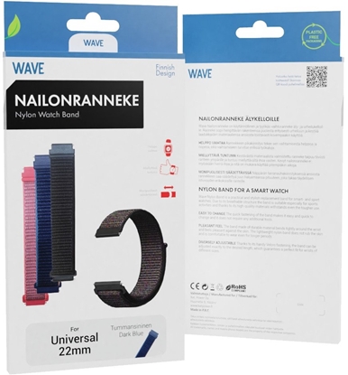 Picture of Wave nylon strap, 22 mm for smart and sports watches, dark blue