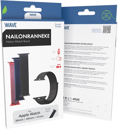 Attēls no Wave nylon strap, Apple Watch 38 / 40 / 41 / 42 mm, black