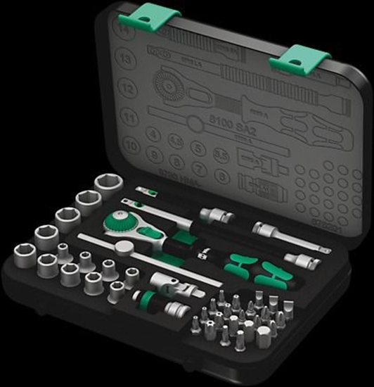 Picture of WERA 8100 SA 2 Zyklop Speed Ratched set 1/4  drive