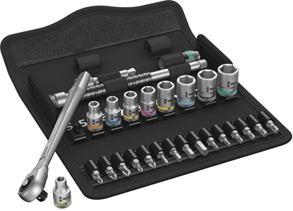 Picture of WERA 8100 SA 7 Zyklop Metal ratchet set push-through square