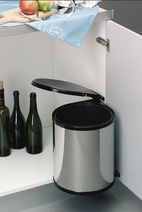 Picture of Kosz na mieci Wesco Kosz na mieci otwierany razem z drzwiczkami RONDO 13l stalowy