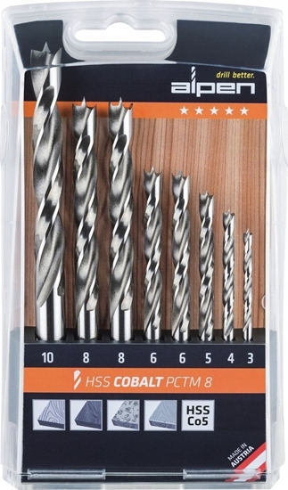 Picture of Wierto Alpen HSS-Co5 PCTM 8-pcs Profi Wood