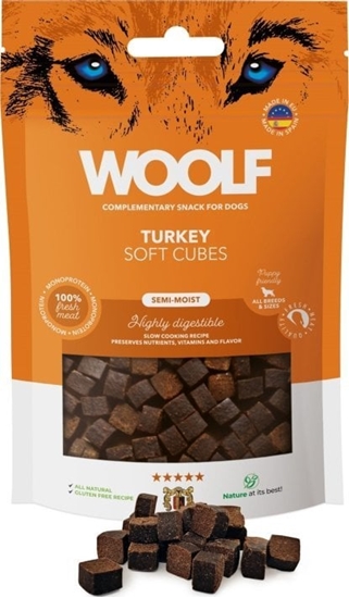Изображение WOOLF  Przysmak dla psa Woolf Soft Cubes Turkey Monoprotein 100g