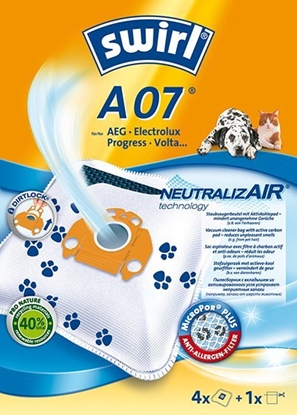 Picture of Worek do odkurzacza Melitta A07 / 99747 SWIRL STØVSUGERPOSE MP AIRSPACE GREEN LINE 4+1 FILTER