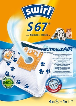 Изображение Worek do odkurzacza Swirl Swirl S67, Universal, Dust bag, White, Box, 4 pc(s)