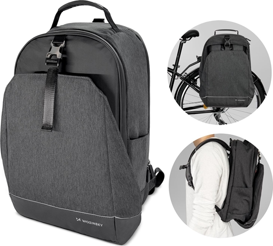 Изображение Wozinsky Torba rowerowa na baganik plecak rowerowy ze stelaem 2w1 40l czarny (WBB33BK)