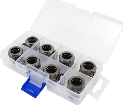 Attēls no XSPC XSPC Anschluss G1/4" auf 14mm Hardtube, schwarz chrome - 8 Stück