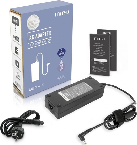 Изображение Zasilacz do laptopa Mitsu 135 W, 1.7 mm, 7.1 A, 19 V (ZM/ACE1971)