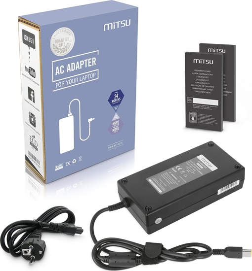 Изображение Zasilacz do laptopa Mitsu adowarka do Lenovo 20v 8.5a 170W 11.0x4.5mm Yoga