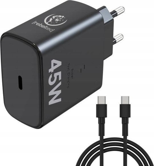Picture of Zasilacz PD45W USB-C uniwersalny do notebooków, smartphonów, tabletów, power banków i innych urządzeń z gniazdem zasilającym USB-C. 
