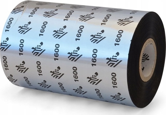 Picture of Zebra Wax Ribbon, 110mmx450m,1600; Economy Wax, 25mm core