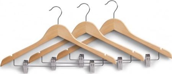 Изображение Zeller Zestaw 3 wieszaków na ubrania z klipsami, 3x44.5x26cm