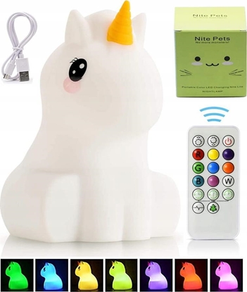 Picture of Zenwire LAMPKA NOCNA DLA DZIECI JEDNOROEC LED SILIKONOWA