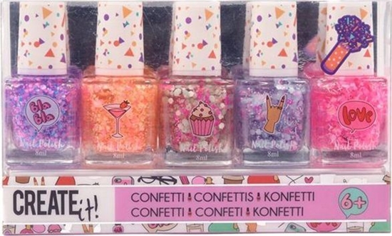 Picture of ZESTAW 5 LAKIERÓW DO PAZNOKCI CONFETTI CREATE IT! standard