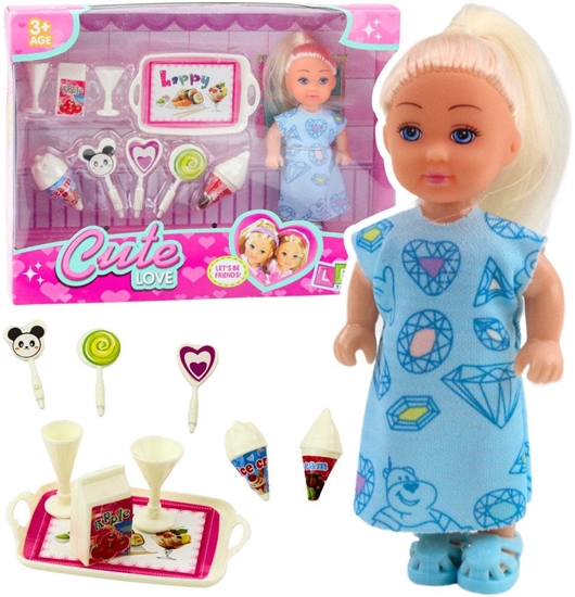 Picture of Zestaw Mini Laleczka Sodkie Akcesoria Niebieska Sukienka LEAN TOYS