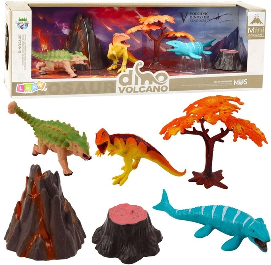 Picture of Zestaw Realistycznych Figurek Dinozaury Wulkan Drzewo 6el