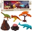 Picture of Zestaw Realistycznych Figurek Dinozaury Wulkan Drzewo 6el