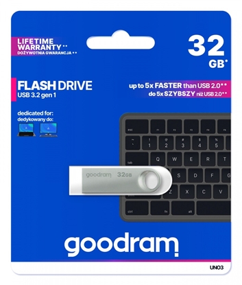 Attēls no Zibatmiņa Goodram UNO3 32GB Silver
