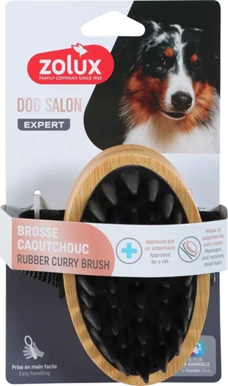 Picture of Zolux ZOLUX Gumowa szczotka drewniana dla psa do masau DOG SALON