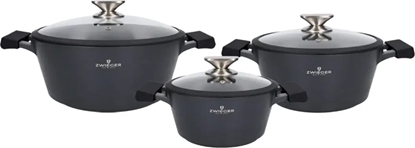 Picture of Zwieger Komplet 6 elementowy Garnków 20cm-2l/24cm-3,5l/28-5,5l Zwieger Black Stone!