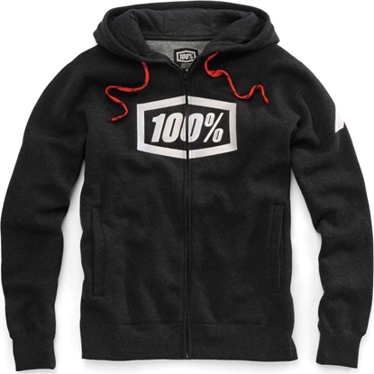 Изображение 100% Bluza mska Syndicate Hooded Zip Sweatshirt Black Heather White r. L