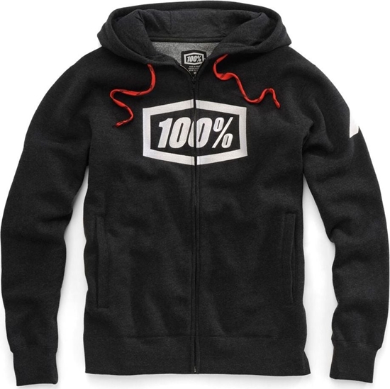 Изображение 100% Bluza mska Syndicate Hooded Zip Sweatshirt Black Heather White r. L