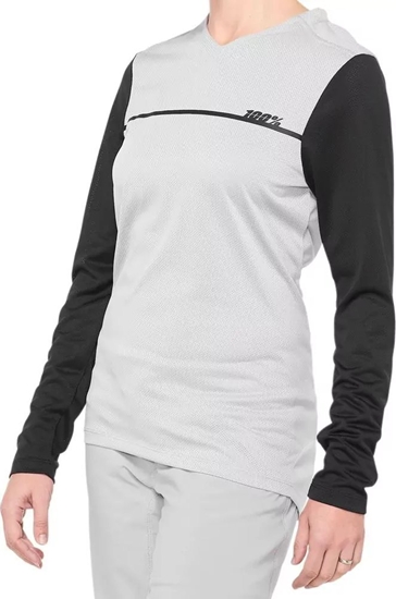 Picture of 100% Koszulka damska 100% RIDECAMP Womens Longsleeve Jersey dugi rkaw grey black roz. M (NEW 2021)