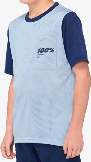 Picture of 100% Koszulka juniorska 100% RIDECAMP Youth Jersey krótki rkaw light slate navy roz. M (NEW 2021)