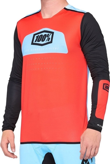 Picture of 100% Koszulka mska 100% R-CORE X Jersey dugi rkaw fluo red black roz. L (NEW)