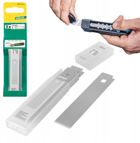 Picture of 3 ostrza zapasowe do noa do skrobania z podwójnym ostrzem 4333, wolfcraft