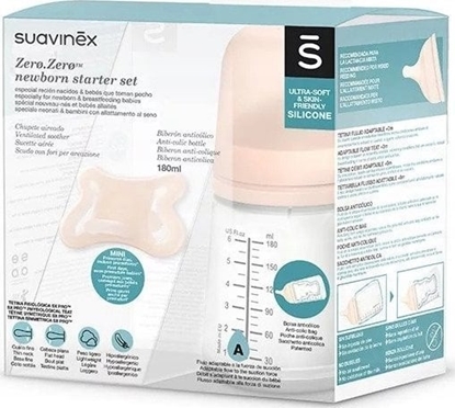 Attēls no 307775-ZESTAW STARTOWY/BUTELKA 180ML      PRZEPYW ADAPTACYJNY + SMOCZEK -2-2M/ ZERO ZERO