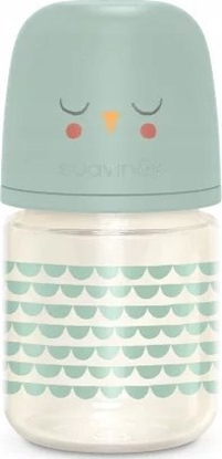 Picture of 307826-BUTELKA SZKLANA 120ML/SMOCZEK      FIZJOLOGICZNY SX PRO WOLNY PRZEPYW/SOWA MITOWA/BONHOMIA