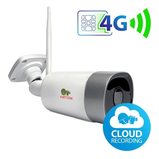 Изображение 4G Sakaru tīklu ārtelpu Videonovērošanas bezvadu IP kamera, 3.0MP, PARTIZAN™, Cloud based