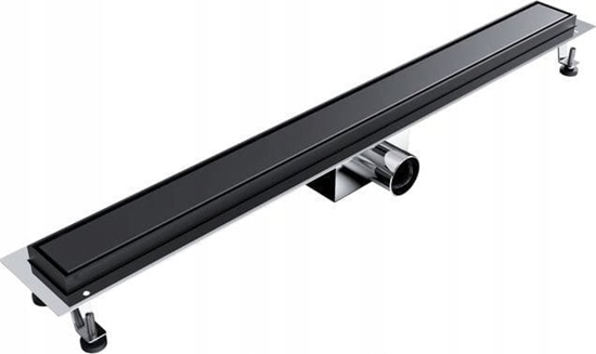 Picture of 500 liniowe odwodnienie prysznicowe AQUA STEEL LA BLACK z rusztem gadkim BGM (S)