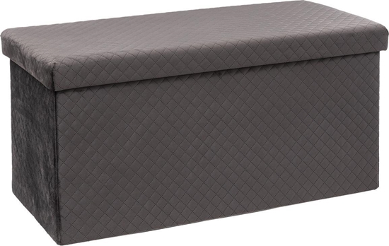 Picture of 5five Nowoczesna pufa SZARA 76x38 Welurowa Siedzisko