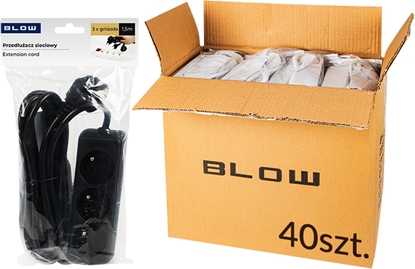 Attēls no 98-769# Przeduacz sieciowy pr-370p 3-gniazda z uziemieniem 1,5m czarny 3x1,5mm