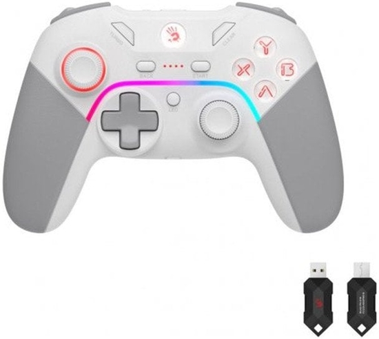 Picture of A4tech Bloody GPW70, gamepad, RGB, Dual mode 2,4G+USB, bílá