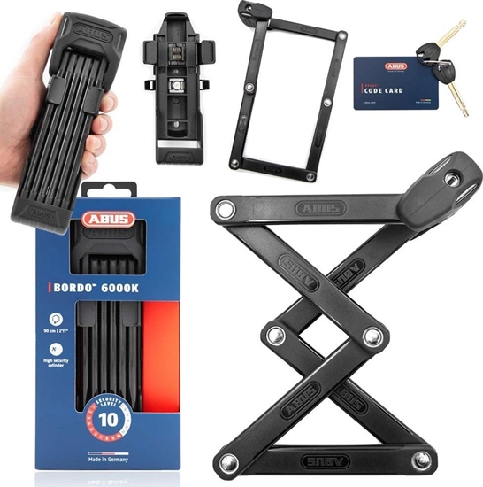 Picture of Abus Zapicie skadane panelowe Abus Bordo 6000K/90, XPlus, czarne, etui SH