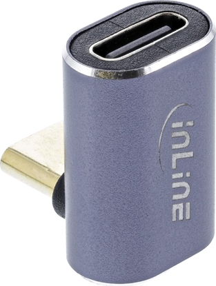 Picture of Adapter USB InLine InLine® USB4 Adapter, USB Type-C male/female up/down angled, aluminium, grey