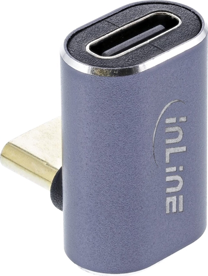 Picture of Adapter USB InLine InLine® USB4 Adapter, USB Type-C male/female up/down angled, aluminium, grey