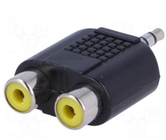 Picture of Adapteris | Jack 3,5 mm spraudnis, RCA ligzda x2 | stereo