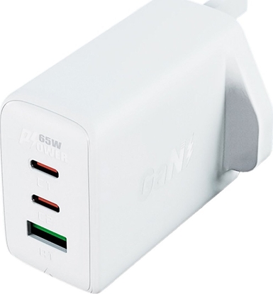Picture of adowarka Acefast Acefast adowarka GaN 65W 3 porty (1xUSB, 2xUSB C PD) wtyczka UK biaa (A44)