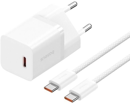 Picture of adowarka Baseus GaN5 mini 1C 30W EU+kabel USB-C (moon white)