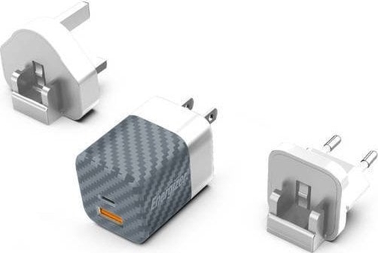 Изображение adowarka Energizer Energizer Ultimate - adowarka sieciowa Multiplug EU / UK / US GaN 38W PD + QC3.0 (Srebrny)