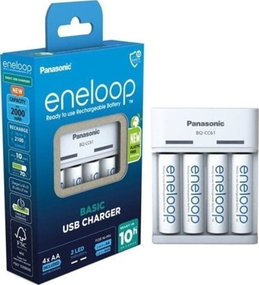 Picture of adowarka Panasonic Panasonic Eneloop Basic Charger USB BQ-CC61 incl. 4xAA 2200mAh