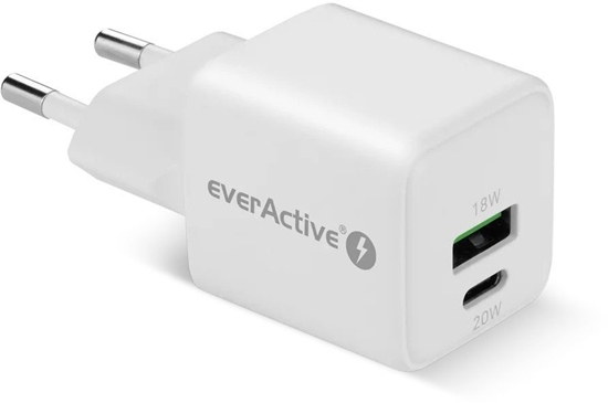 Picture of adowarka sieciowa 1 x USB, 1 x USB-C Quick Charge 3.0 20W biaa
