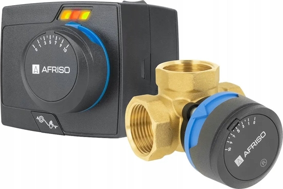Изображение Afriso Zawór mieszajcy 3-drogowy obrotowy ARV 384 Vario ProClick + siownik ARM 343 ProClick, DN25, Rp1", Kvs 4,5-12